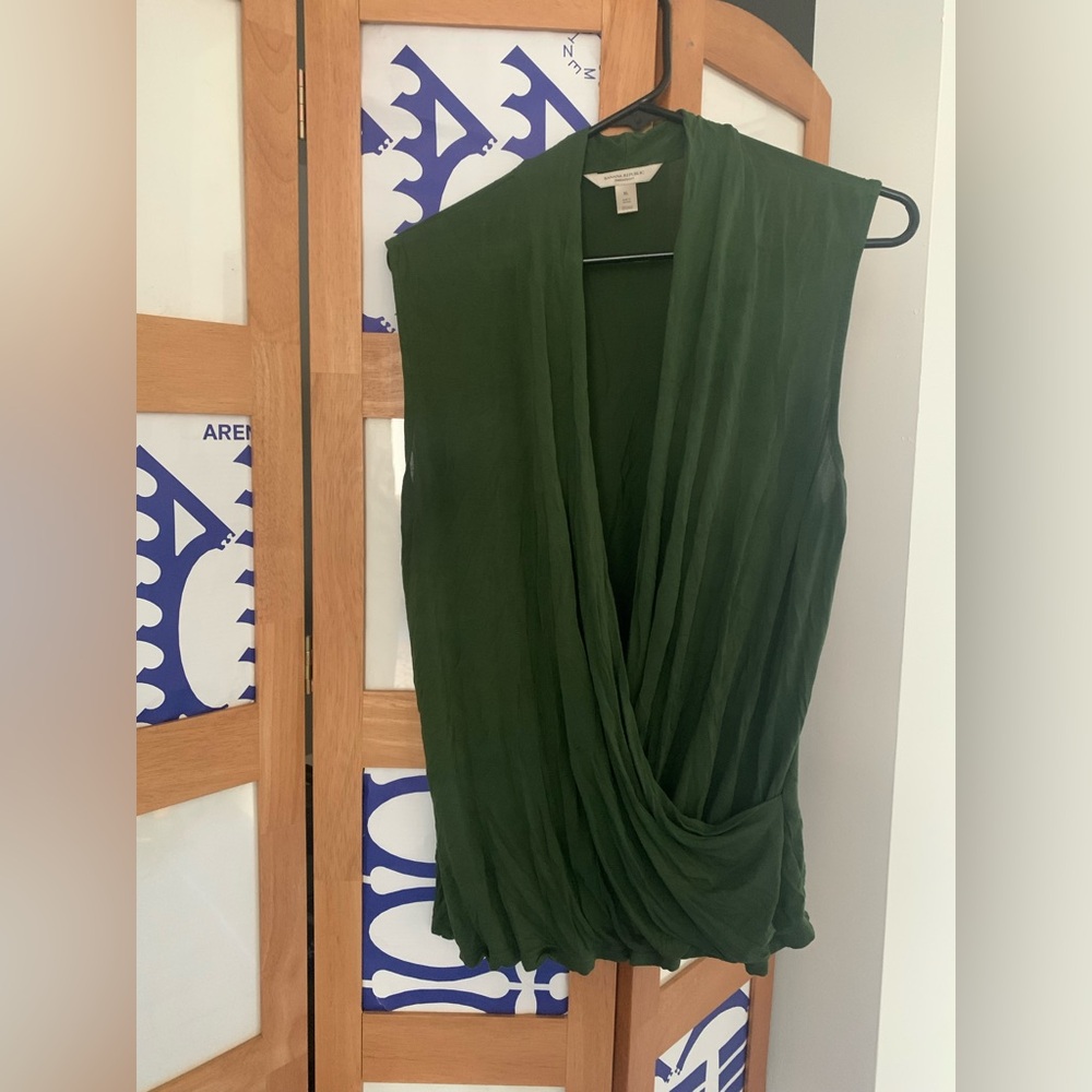 Banana Republic Forest Green Drape Blouse